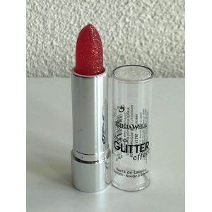 Leticia Well - Glitter Lipstick - transparant/doorzichtig/naturel rood roze met multi kleur glitters - nummer 16 - 3,8 gram inhoud