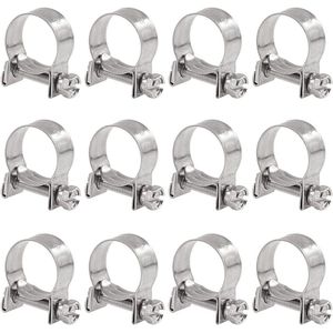Roestvrijstalen Mini-brandstofinjectieslangklemmen - 12 stuks (15-17 mm)
