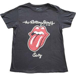 The Rolling Stones - Sixty Plastered Tongue Dames T-shirt - M - Zwart