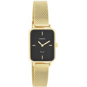 Goudkleurige OOZOO horloge met goudkleurige metalen mesh armband - C20354