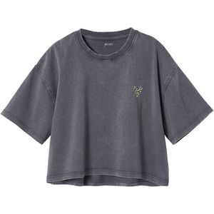 JONEN - Crop Top - Antraciet - Gecropped T-shirt voor Meisjes