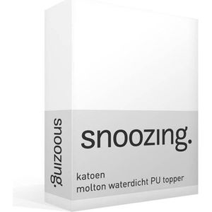 Snoozing - Molton - Katoen - Waterdicht PU - Topper - Hoeslaken - Eenpersoons - 80x200 cm - Wit