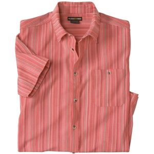 ATLAS FOR MEN - Gestreept overhemd van gewafeld katoen - Heren - Verkrijgbaar in grote maten - M
