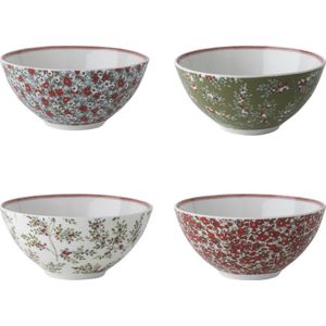 Laura Ashley Stockbridge Collectables Kommen set van 4 - Kerstservies - Schaaltjes - Ø13cm
