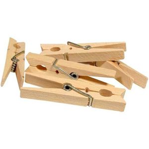 Ultra Clean Houten wasknijpers - 120x stuks - van 7 cm - Huishoudelijke producten - wasgoed - knijpers / wasspelden
