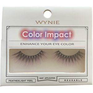 Wynie - Nep Wimpers - Valse Wimpers - Fake Lashes - Zwart Paars - 1,7 cm. lang - Zonder lijm - 1 Paar - UA153418