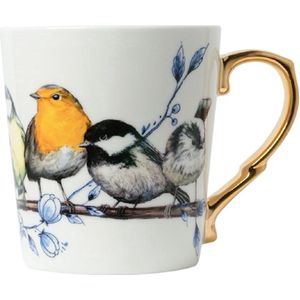 Heinen Delfts Blauw - Mok 'Bosvogels'