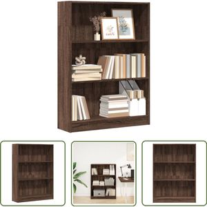 The Living Store Boekenkast 80x24x109 cm bewerkt hout bruin eikenkleur - Dynamische Sleutel - Sleutelset - Gereedschap - Drapers Tools - Krachtmeter