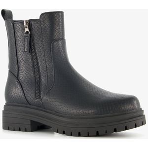 Blue Box dames boots met croco print zwart - Maat 39