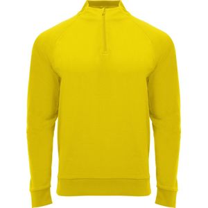 Geel sportshirt met raglanmouwen en halve rits manchetten van ribboord model Epiro maat S