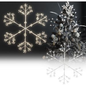 Kerstdecoratie LED Sneeuwvlok met 384 warm witte LED's IP44 120 cm