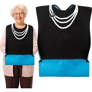 Waterdicht slabbetje met kruimelverzamelaar en drukknopen - volwassenen - zwart - oudere mannen vrouwen