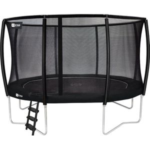 Etan Premium Trampoline Combi Deluxe - ⌀ 366 cm / 12ft - Zwart - Rond - Incl. Deluxe Veiligheidsnet & Ladder - UV-bestendig Randkussen