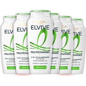 Elvive Shampoo Multivitamine 2 in 1 -  Voordeelverpakking 6 x 250 ml