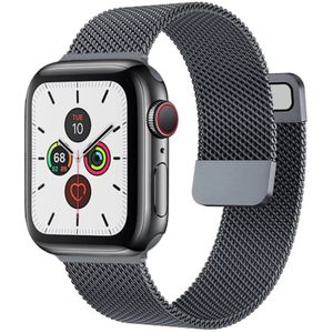 UrbanGoods - Magnetische Horlogeband - Geschikt voor Apple Watch - Grijs - Horloge Band - Stainless Steel - 42 / 44 / 45mm - Cadeau