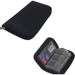 Organizer voor Geheugenkaarten met 22 Sleuven - Zwarte Opbergtas voor Micro SD en SDHC