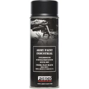 Fosco - Spuitbus legerverf - Mat zwart - Flat black - 400mL