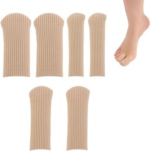 6 stuks gel teenkappen set - grote teenbescherming - teenbeschermer - teenbandage met zachte gelvoering - comfortabele teenmanchetten voor mannen en vrouwen