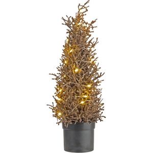 Kerstboom 25 LED lights glitter koper 15x15xH43 cm kunststof excl. 3 AAA batterijen