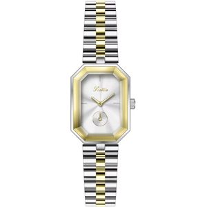 Scottie Dames Horloge Rechthoek | ZilverGoudkleuig | Dames Horloges | Dames Sieraden | Horloge | Luxe Geschenkdoos |