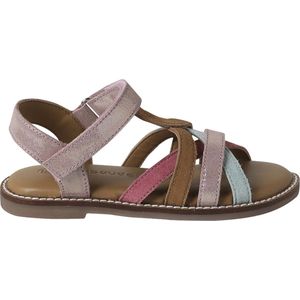 Sandalen - Beige - Kleuterschoolcollectie - Leren Sandalen met Klittenband en Luipaardprint