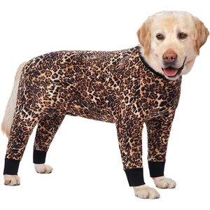 Titel: Elastische Pet Onesie voor Grote Honden - Gewrichtsbescherming - Anti-Haar - Anti-Likken - Wondbescherming - Pyjama Jumpsuit - Zoekwoord1 Zoekwoord2 - Luipaardprint - Maat 5XL