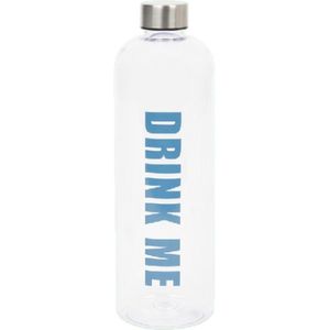 Drink Me Waterfles - Transparant - Kunststof / Metaal - 1,5 L