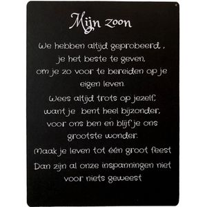 Tekstbord- (wens)kaart hout Mijn Zoon...