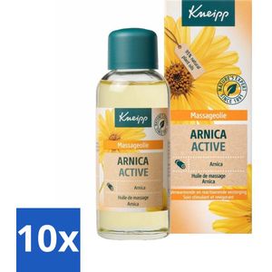 10 x Kneipp - Massageolie - Arnica Active - Voor spieren & gewrichten - 100 ml - Zonnebloemolie - Amandelolie - Sportmassage - Herstelmassage - Verwarmende Massage