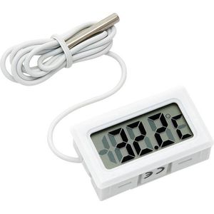 Digitale Thermometer WIT - Aquarium - Koelkast - Vriezer - Chiller - Vloeistof - LCD Temperatuurmeter met meetsonde
