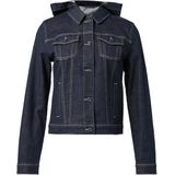 comma - Indoor-Jacke - Denim - Dames - Gewassen Afwerking - Afneembare Capuchon