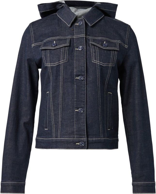 comma - Indoor-Jacke - Denim - Dames - Gewassen Afwerking - Afneembare Capuchon