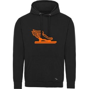 Schaatsen hoodie Zwart Fluo Oranje