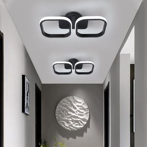 LuxiLamps - Moderne Plafondlamp - Vierkant LED - Kroonluchter - Gangpad Lamp - Verlichting - 35 cm - Zwart - Plafonniére - 22W