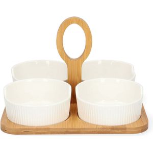 Homla FINCAN Serveerschalen wit 10 cm, 4 stuks