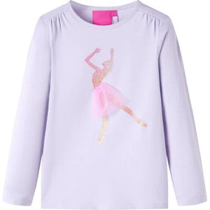 vidaXL-Kindershirt-met-lange-mouwen-ballerinaprint-116-lichtlila