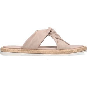 Sacha - Dames - Beige suède slippers - Maat 40