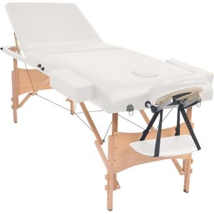 vidaXL Massagetafel - Inklapbaar - 3 zones - Wit