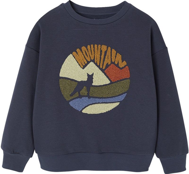 Sweater - Marineblauw - Bouclette - Voor Jongens