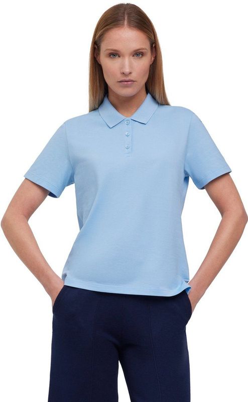 FALKE - Basic Boxy Pique Polo - Blauw - Dames - Zacht Huidvriendelijk Katoen