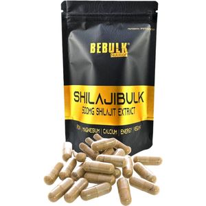 BeBulk Nutrition - ShilajiBulk - Shilajit 500mg - 60 Capsules voor 2 maanden - Vegan - Libido - Stress - Energie - Testosterone - Zonder onnodige toevoegingen - Past Door Brievenbus - Hoge Kwaliteit - Geproduceerd in Nederland