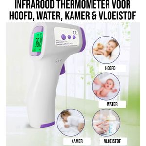 Digitale Infrarood Voorhoofdthermometer – Celsius & Fahrenheit - Snelle en Nauwkeurige Meting Baby & kind
