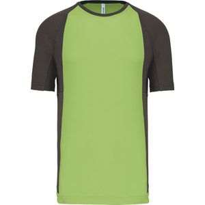 PROACT® Tweekleurig sport-t-shirt unisex PA467 - Lime / Dark Grey - XXL