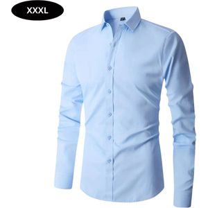 Bovista Overhemd Heren - Volwassenen - Lange Mouwen - Strijkvrij - Lange Mouw - Lichtblauw - Maat XXXL