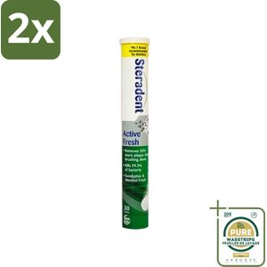 Steradent Kunstgebit Reinigingstabletten Active Fresh Plus 30 tabletten - Voordeelverpakking - 2 stuks - Kunstgebit reinigen - Kunstgebit reinigingstabletten