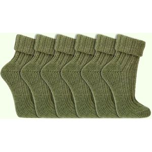 Wollen sokken | Alpacawol | Krimpvrij | Kleur: Groen | 6 paar