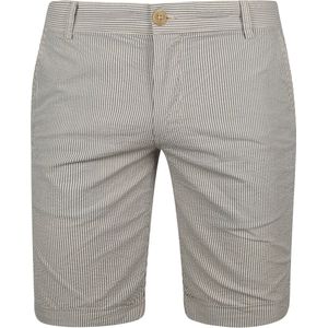 Suitable - Aswin Short Ecru Gestreept - Heren - Maat XL - Slim-fit