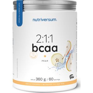 Nutriversum | BCAA| 360 gram | Pear | 60 Doseringen | 2:1:1 Formule | Zero Suikervrij | Instant oplosbaar |Aminozuren | Tijdens trainen | Herstel | Spiergroei | Vitaliteit | Immuun systeem | Nutriworld
