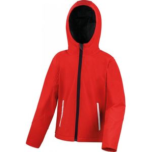 Result Kids Tx Performance Hooded Softshell Jacket R224JY - Red / Black - 7/8 years (7/8 ans)