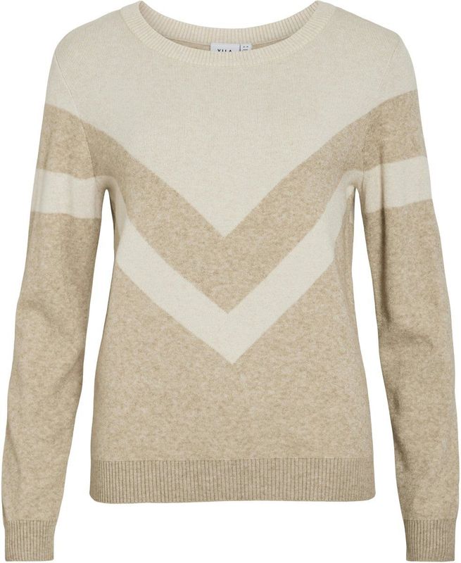 VILA - VIRIL O-NECK DETAIL KNIT TOP - NOOS - Dames - Gebreide truien